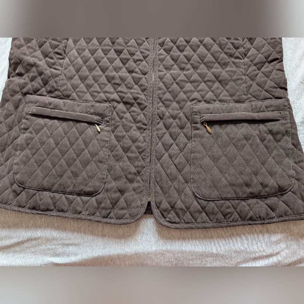 Vintage Cleo Quilted Brown Vest - Picture 3 of 8